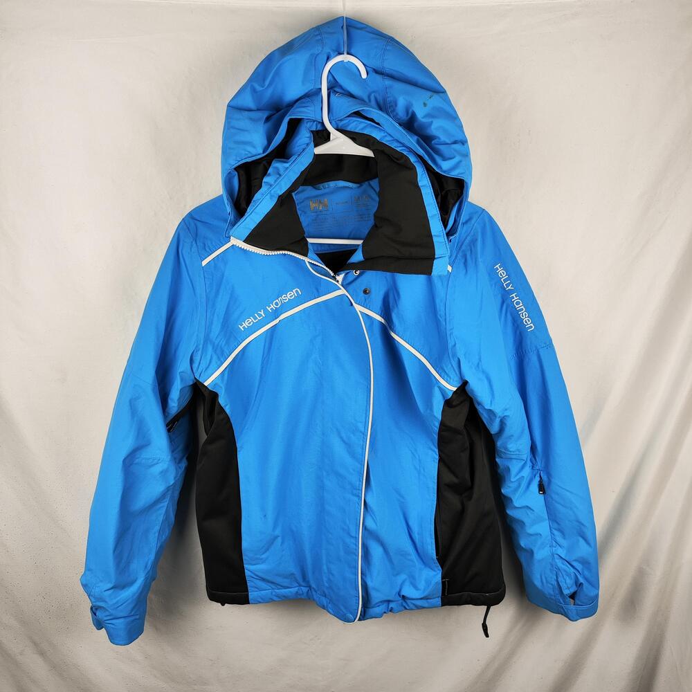 Helly Hansen Jacket Mens Medium Blue Helly Tech Hooded Ski Insulated Waterproof